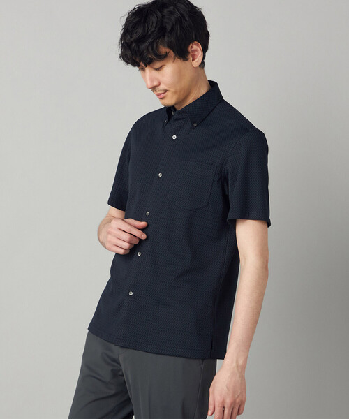 COMME CA MEN（コムサメン）の「【抗菌・消臭】【市松柄】ジャカードジャージー 半袖ドレスシャツ（シャツ/ブラウス・メンズ・ネイビー/ライトグレー・S/L/M）」の16枚目の写真