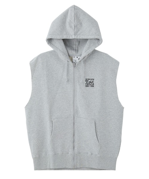 X-girl(エックスガール)の「SIGNBOARD LOGO ZIP UP SWEAT VEST(ベスト・レディース・アッシュ/ブラック/バーガンディー・S/M)」の10枚目の写真