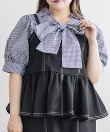 CLETTEオリジナルステッチラインペプラムビスチェ