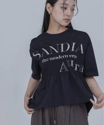 ロゴプリント シャーリングTシャツ