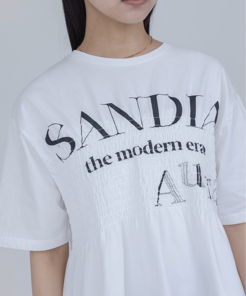 Eimee Law（エイミーロウ）の「ロゴプリント シャーリングTシャツ（Tシャツ/カットソー・レディース・ブラウン/ブラック/オフホワイト・FREE）」の11枚目の写真