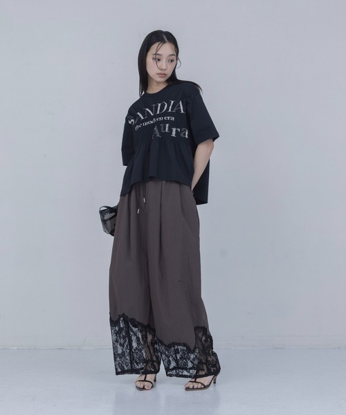 Eimee Law（エイミーロウ）の「ロゴプリント シャーリングTシャツ（Tシャツ/カットソー・レディース・ブラウン/ブラック/オフホワイト・FREE）」の18枚目の写真