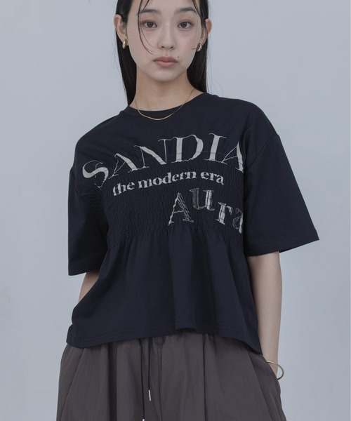 Eimee Law（エイミーロウ）の「ロゴプリント シャーリングTシャツ（Tシャツ/カットソー・レディース・ブラウン/ブラック/オフホワイト・FREE）」の21枚目の写真