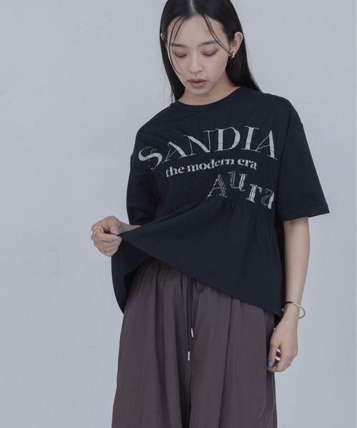 Eimee Law（エイミーロウ）の「ロゴプリント シャーリングTシャツ（Tシャツ/カットソー・レディース・ブラウン/ブラック/オフホワイト・FREE）」の22枚目の写真