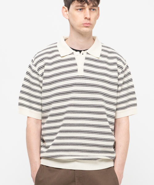 CHAMBROS（チャンブロス）の「オーバーサイズカラー半袖ニット[クリーム]（Tシャツ/カットソー・レディース・その他・MEDIUM/LARGE/X-LARGE）」の5枚目の写真