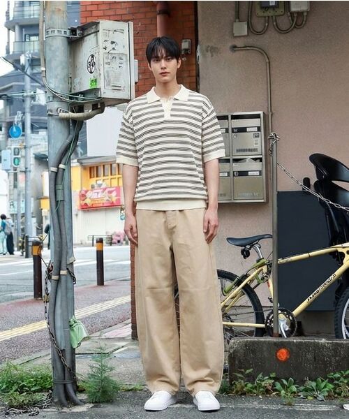 CHAMBROS（チャンブロス）の「オーバーサイズカラー半袖ニット[クリーム]（Tシャツ/カットソー・レディース・その他・MEDIUM/LARGE/X-LARGE）」の11枚目の写真