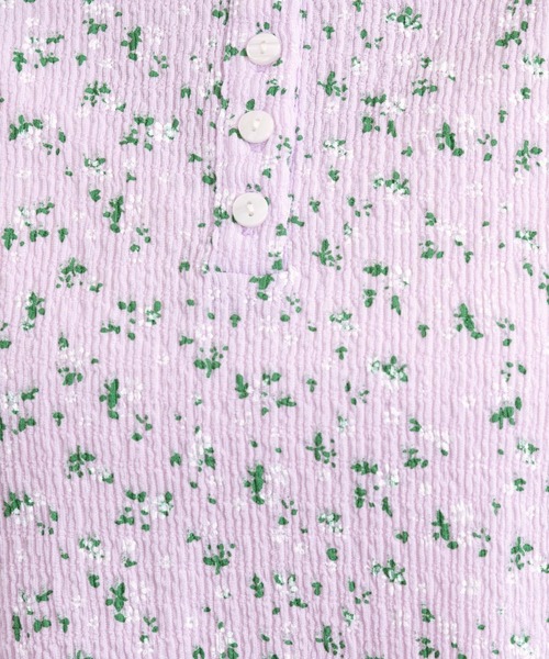 RAGEBLUE(レイジブルー)の「花柄コンパクトヘンリーネックTシャツ(Tシャツ/カットソー・レディース・ホワイト/パープル・FREE)」の18枚目の写真