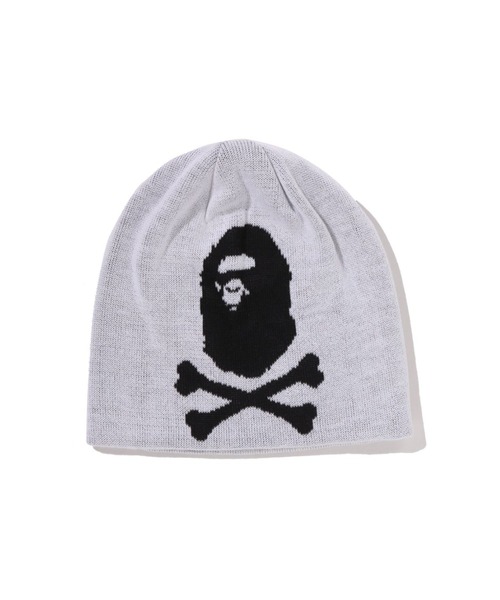 A BATHING APE(アベイシングエイプ)の「APE CROSSBONE KNIT CAP(ハット・メンズ・ブラック/ホワイト・FREE)」の2枚目の写真