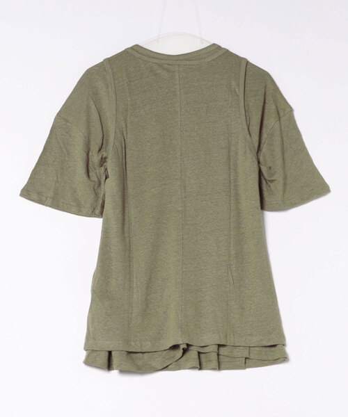 LAULEN(ローレン)の「2set layered tops /2SETレイヤードトップス(Tシャツ/カットソー・レディース・ホワイト/カーキ/ブラック・FREE)」の5枚目の写真