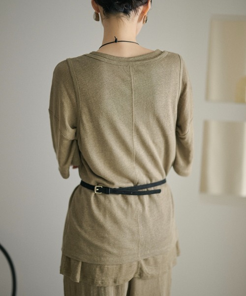 LAULEN(ローレン)の「2set layered tops /2SETレイヤードトップス(Tシャツ/カットソー・レディース・ホワイト/カーキ/ブラック・FREE)」の8枚目の写真