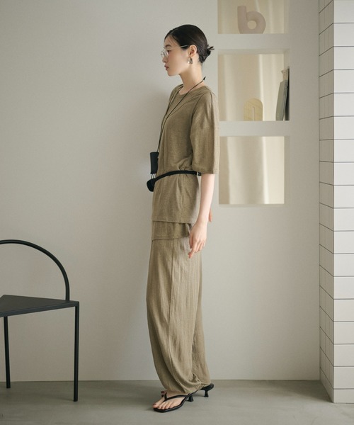 LAULEN(ローレン)の「2set layered tops /2SETレイヤードトップス(Tシャツ/カットソー・レディース・ホワイト/カーキ/ブラック・FREE)」の14枚目の写真