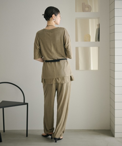 LAULEN(ローレン)の「2set layered tops /2SETレイヤードトップス(Tシャツ/カットソー・レディース・ホワイト/カーキ/ブラック・FREE)」の15枚目の写真