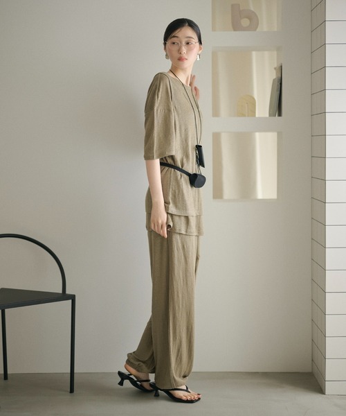LAULEN(ローレン)の「2set layered tops /2SETレイヤードトップス(Tシャツ/カットソー・レディース・ホワイト/カーキ/ブラック・FREE)」の16枚目の写真