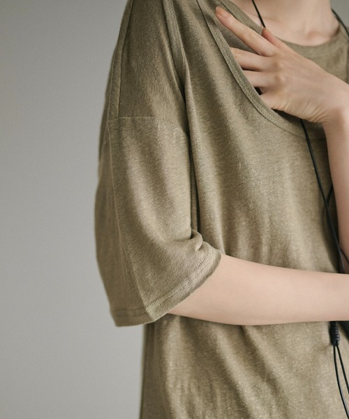LAULEN(ローレン)の「2set layered tops /2SETレイヤードトップス(Tシャツ/カットソー・レディース・ホワイト/カーキ/ブラック・FREE)」の20枚目の写真
