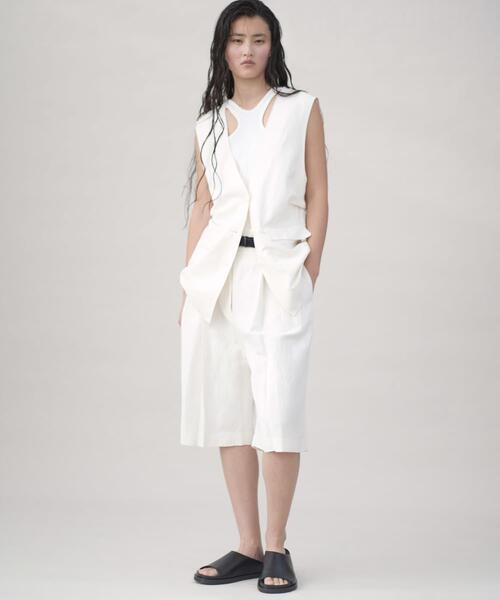 URBAN RESEARCH(アーバンリサーチ)の「new basic SILK LINEN HALF PANTS(その他パンツ・レディース・ホワイト/ブラック・38/36)」の3枚目の写真