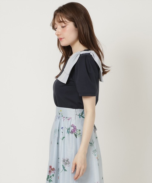 SWINGLE（スウィングル）の「【5/8(Fri)発売】ショルダーリボンカットソー（Tシャツ/カットソー・レディース・ピンク/オフホワイト/ブラック/ネイビー・FREE）」の20枚目の写真