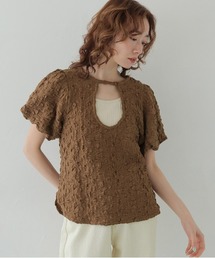 CLEIO | 【CLEIO】ふくれジャガード2WAYパフスリーブプルオーバー BUBBLE JACQUARD 2WAY PUFF SLEEVE PULLOVER(Tシャツ/カットソー)