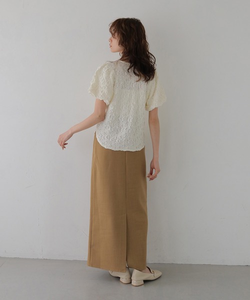 CLEIO（クレイオ）の「【CLEIO】ふくれジャガード２WAYパフスリーブプルオーバー BUBBLE JACQUARD 2WAY PUFF SLEEVE PULLOVER（Tシャツ/カットソー・レディース・アイボリー/チャコールグレー/ブラウン・FREE）」の16枚目の写真