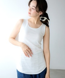 レディース コットンタンクトップ フレアヘム 綿100% 無地 夏服