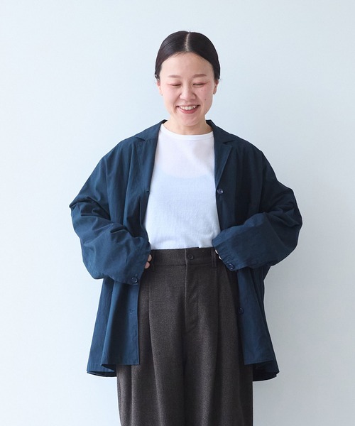yuni(ユニ )の「washer R/Cotton tailored shirts(テーラードジャケット・レディース・ネイビー・FREE)」の12枚目の写真