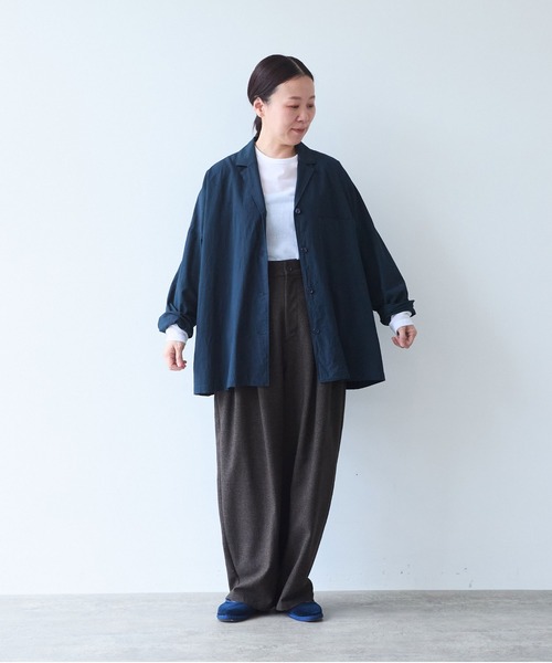 yuni(ユニ )の「washer R/Cotton tailored shirts(テーラードジャケット・レディース・ネイビー・FREE)」の7枚目の写真