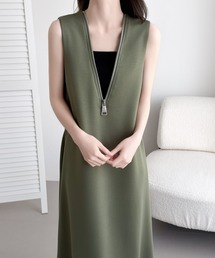 ABITOKYO（アビトーキョー）の「ジップアップVネックジャンパースカート（ジャンパースカート）」