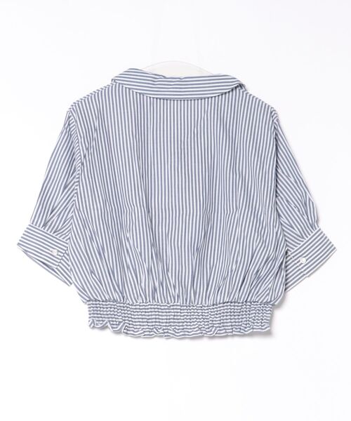 GORGE(ゴージ)の「5分裾シャーリングブラウス(シャツ/ブラウス・レディース・ネイビー/オフホワイト/ラベンダー・F)」の15枚目の写真