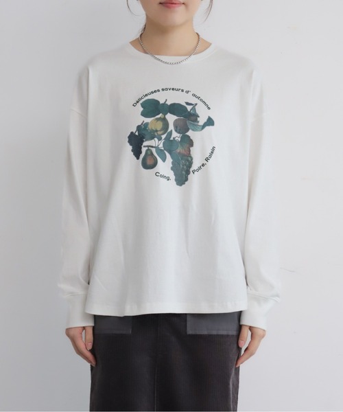 NOMBRE IMPAIR(ノンブルアンペール)の「フルーツフロッキープリント 長袖TEE(Tシャツ/カットソー・レディース・ホワイト/ベージュ・FREE)」の22枚目の写真