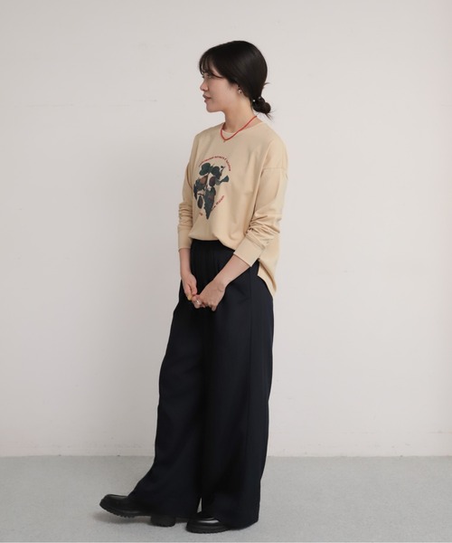 NOMBRE IMPAIR（ノンブルアンペール）の「フルーツフロッキープリント　長袖TEE（Tシャツ/カットソー・レディース・ホワイト/ベージュ・FREE）」の15枚目の写真
