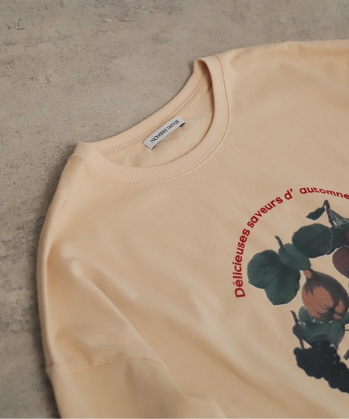 NOMBRE IMPAIR（ノンブルアンペール）の「フルーツフロッキープリント　長袖TEE（Tシャツ/カットソー・レディース・ホワイト/ベージュ・FREE）」の18枚目の写真
