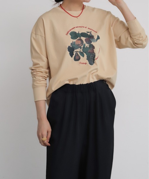 NOMBRE IMPAIR（ノンブルアンペール）の「フルーツフロッキープリント　長袖TEE（Tシャツ/カットソー・レディース・ホワイト/ベージュ・FREE）」の11枚目の写真