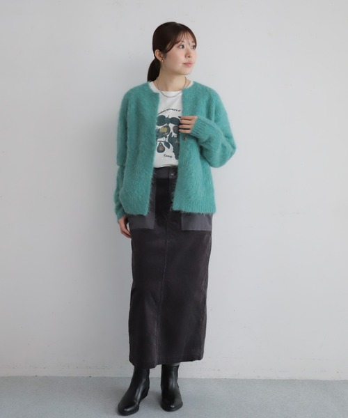 NOMBRE IMPAIR（ノンブルアンペール）の「フルーツフロッキープリント　長袖TEE（Tシャツ/カットソー・レディース・ホワイト/ベージュ・FREE）」の7枚目の写真