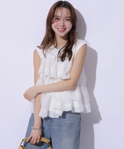 Mystrada（マイストラーダ）の「アシメフリルTシャツ（Tシャツ