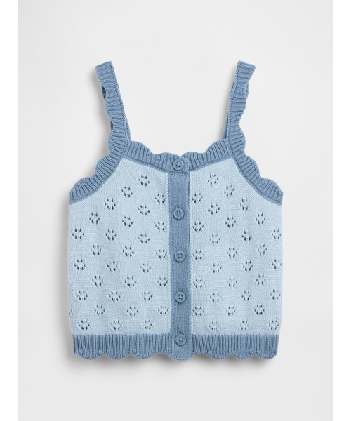 GAP(ギャップ)の「ポインテール カラーブロック ニットタンクトップ (幼児・ベビー)(ニット/セーター・キッズ・ブルー/アイボリー・105cm/110cm/100cm/90cm/80cm/70cm/95cm)」の2枚目の写真