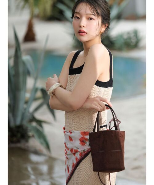 LAGUNAMOON(ラグナムーン)の「ノースリレースニットワンピース 【夏服】【XSサイズ】(ワンピース・レディース・ベージュ・SMALL/X-SMALL)」の7枚目の写真
