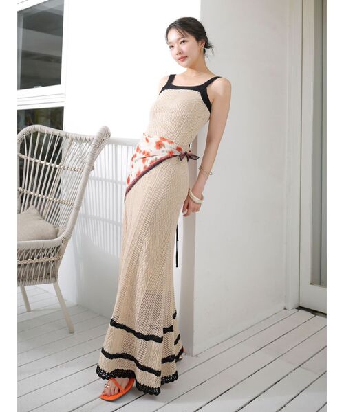 LAGUNAMOON(ラグナムーン)の「ノースリレースニットワンピース 【夏服】【XSサイズ】(ワンピース・レディース・ベージュ・SMALL/X-SMALL)」の8枚目の写真
