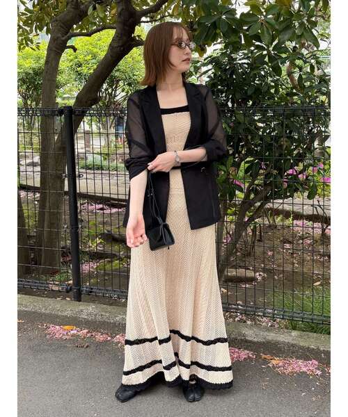 LAGUNAMOON(ラグナムーン)の「ノースリレースニットワンピース 【夏服】【XSサイズ】(ワンピース・レディース・ベージュ・SMALL/X-SMALL)」の15枚目の写真