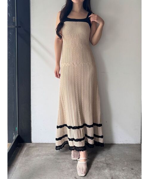 LAGUNAMOON(ラグナムーン)の「ノースリレースニットワンピース 【夏服】【XSサイズ】(ワンピース・レディース・ベージュ・SMALL/X-SMALL)」の2枚目の写真