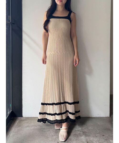 LAGUNAMOON(ラグナムーン)の「ノースリレースニットワンピース 【夏服】【XSサイズ】(ワンピース・レディース・ベージュ・SMALL/X-SMALL)」の4枚目の写真