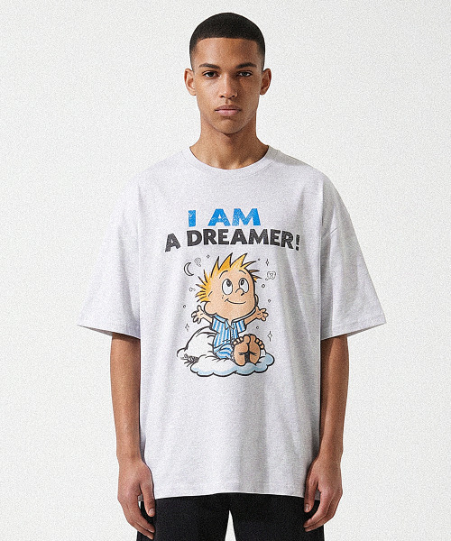THESTORI(ザ・ストリ)の「ドリーマーダブル半袖Tシャツ(ホワイトメランジ)(Tシャツ/カットソー・メンズ・その他・1(M)/2(L))」の1枚目の写真