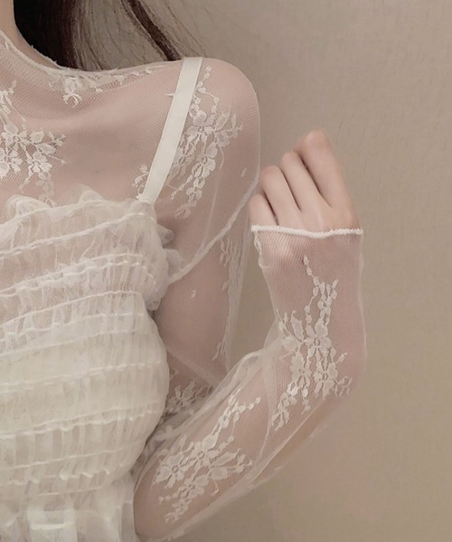 B.I.D.(ビーアイディー)の「《Bz》【456891】レース柄シースルートップス(RZ)(Tシャツ/カットソー・レディース・ホワイト/ブラック・F)」の13枚目の写真