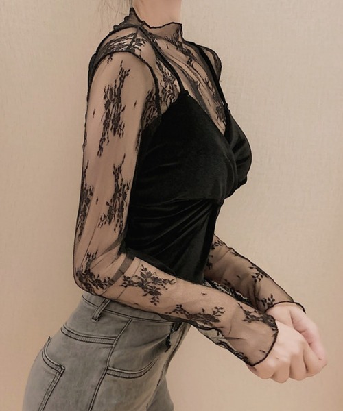 B.I.D.(ビーアイディー)の「《Bz》【456891】レース柄シースルートップス(RZ)(Tシャツ/カットソー・レディース・ホワイト/ブラック・F)」の10枚目の写真