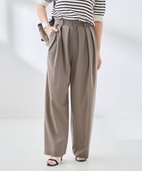 journal standard L'essage(ジャーナルスタンダードレサージュ)の「《追加/撥水/UVカット/手洗い可》WATER REPELLENT/UVカットパンツ(スラックス・レディース・グレー/ベージュ/ブラック・36/38)」の2枚目の写真