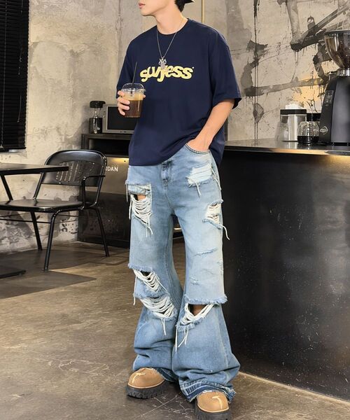 ARTISTWEAR(アーティストウェア)の「セミブーツカットバンディングデニムパンツ(デニムパンツ・レディース・その他・SMALL/MEDIUM/LARGE/X-LARGE/XX-LARGE)」の3枚目の写真