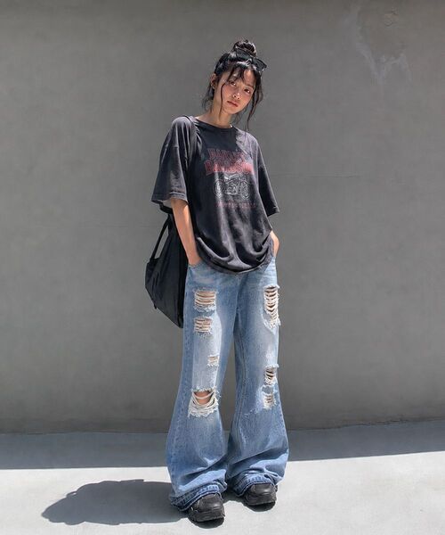 ARTISTWEAR(アーティストウェア)の「セミブーツカットバンディングデニムパンツ(デニムパンツ・レディース・その他・SMALL/MEDIUM/LARGE/X-LARGE/XX-LARGE)」の5枚目の写真