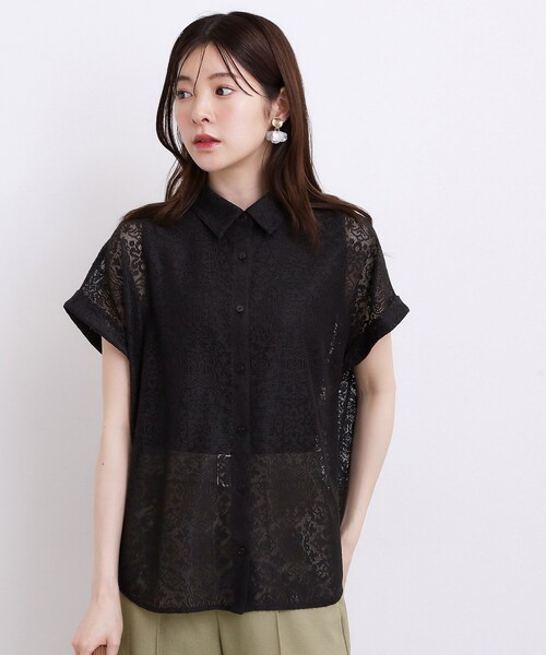 grove(グローブ)の「【洗える・体型カバー】レースドルマンシャツ(シャツ/ブラウス・レディース・オレンジ/オフホワイト/ブラウン系その他/ブラック・02/03/04/05/01)」の5枚目の写真