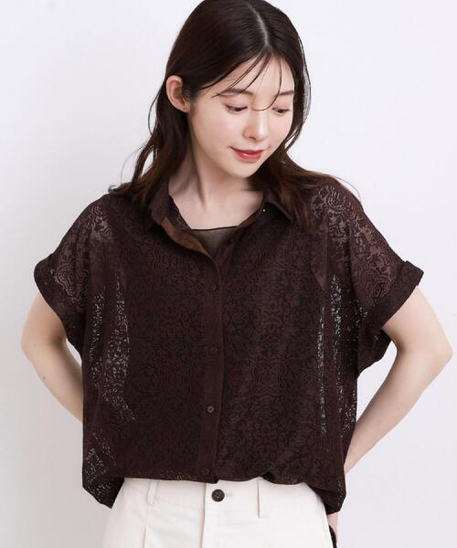 grove(グローブ)の「【洗える・体型カバー】レースドルマンシャツ(シャツ/ブラウス・レディース・オレンジ/オフホワイト/ブラウン系その他/ブラック・02/03/04/05/01)」の11枚目の写真