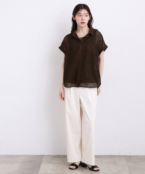 grove(グローブ)の「【洗える・体型カバー】レースドルマンシャツ(シャツ/ブラウス・レディース・オレンジ/オフホワイト/ブラウン系その他/ブラック・02/03/04/05/01)」の13枚目の写真