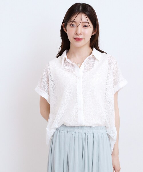 grove(グローブ)の「【洗える・体型カバー】レースドルマンシャツ(シャツ/ブラウス・レディース・オレンジ/オフホワイト/ブラウン系その他/ブラック・02/03/04/05/01)」の19枚目の写真