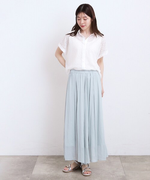 grove(グローブ)の「【洗える・体型カバー】レースドルマンシャツ(シャツ/ブラウス・レディース・オレンジ/オフホワイト/ブラウン系その他/ブラック・02/03/04/05/01)」の21枚目の写真